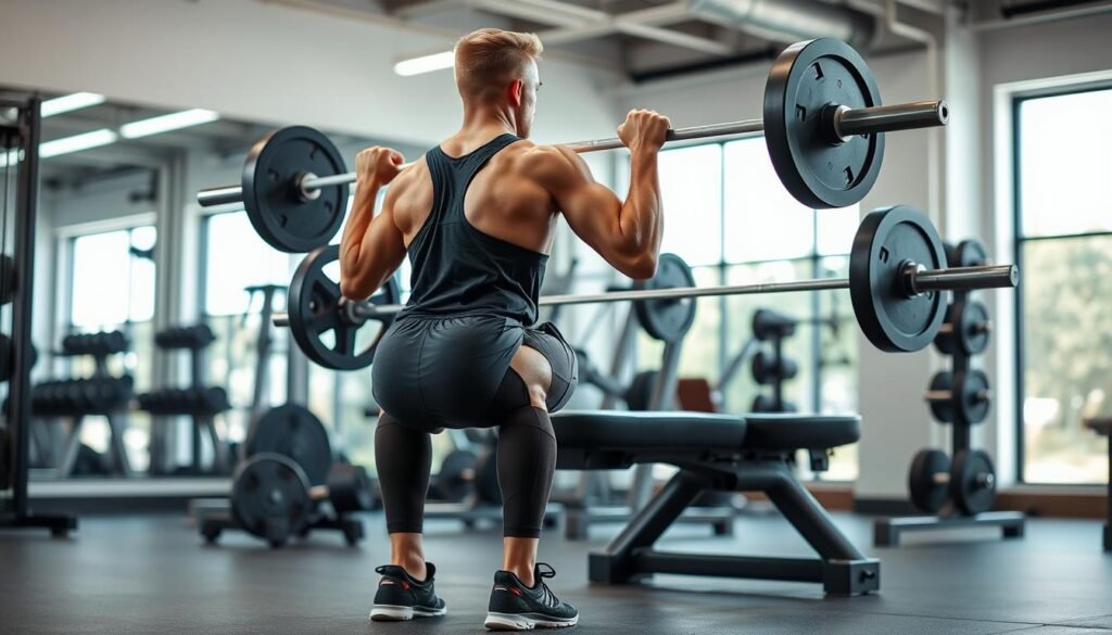 Person doing strength training exercises with proper form
