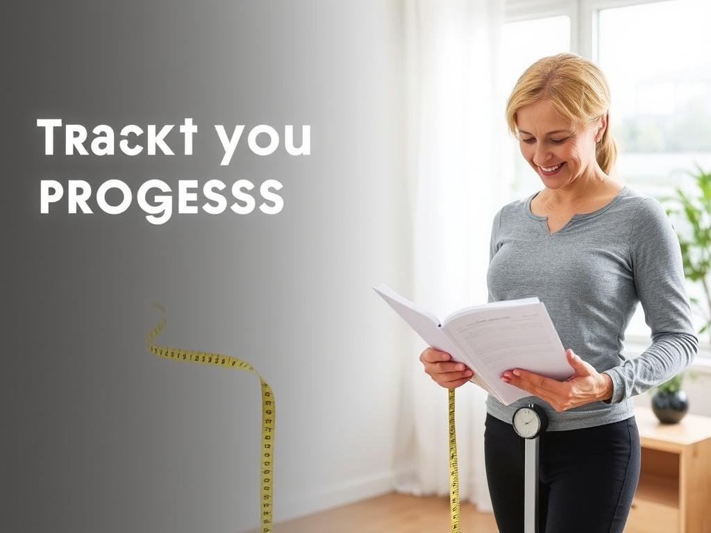 Person measuring their progress with a tape measure and scale